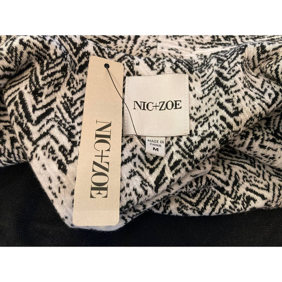 Nic & Zoe Marbelous Draped Open Cardigan Jacket SMALL Grey Multi NEW $168 COZY - Picture 5 of 6